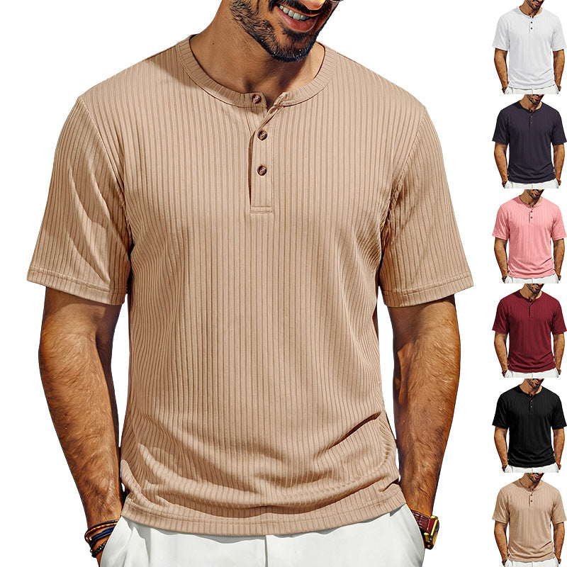 Metro Men's Ribbed Henley Shirt
