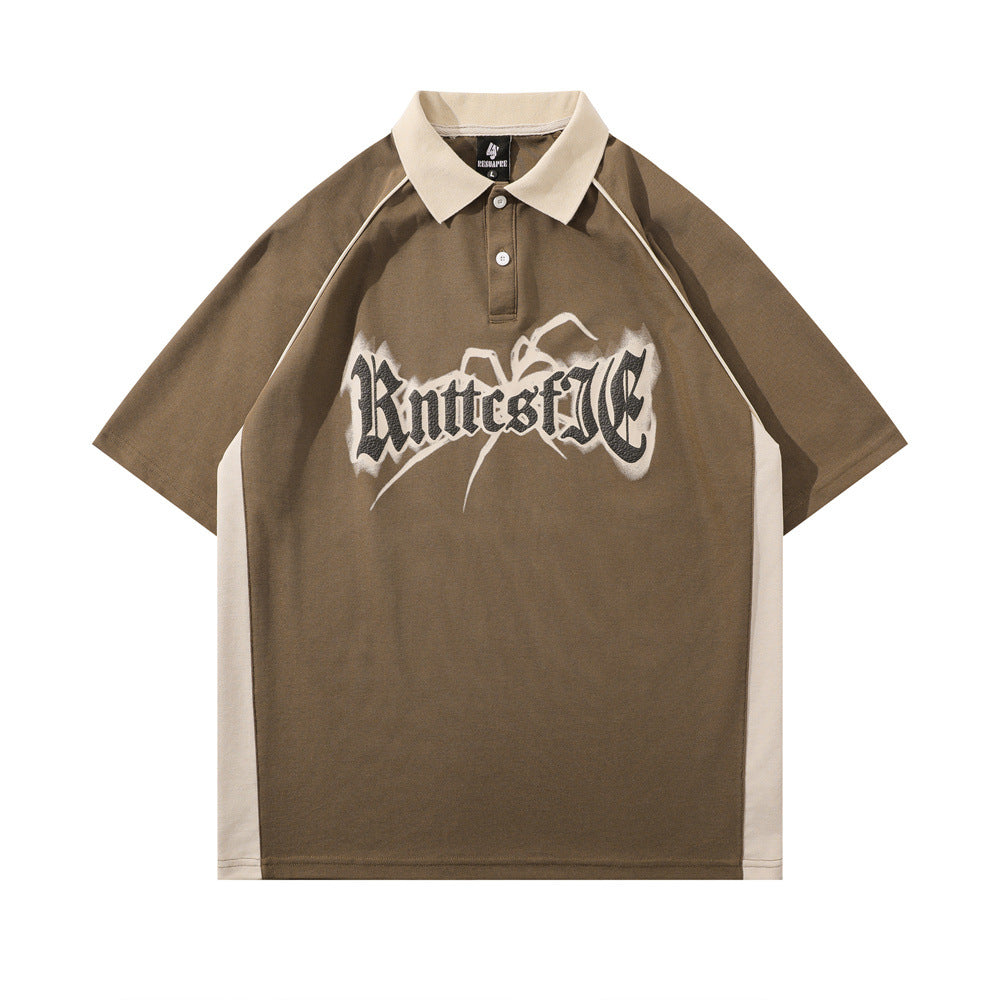 Metro Men's Short-Sleeve Letter-Print Printed Polo Shirt