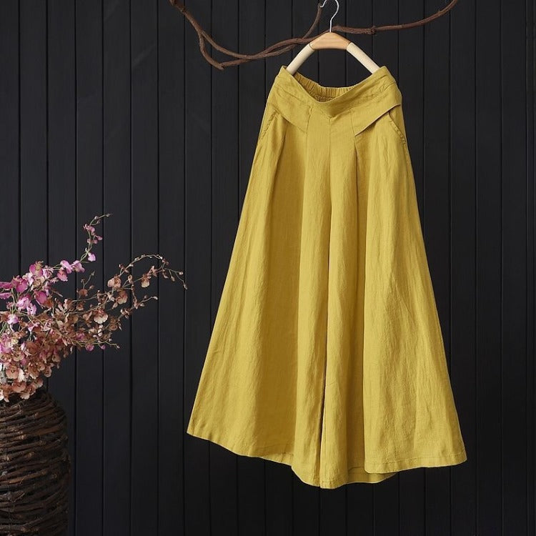 Flow Calder Linen Cotton Cropped Trousers