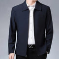 District Men's Lined Collared Zip Jacket in Navy Blue