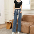 Indigo Wide-Leg Straight Jeans