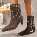 Stride Suede Pointed Ankle Boots
