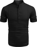 Metro Men's Linen Short-Sleeve Henley Shirt