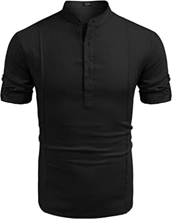 Metro Men's Linen Short-Sleeve Henley Shirt