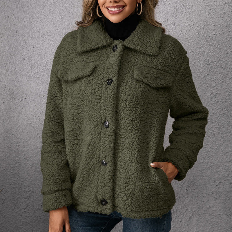 Lumen Fleece-Lined Short Single-Breasted Coat