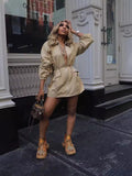 Lumen Mid-Length Drawstring Trench Coat