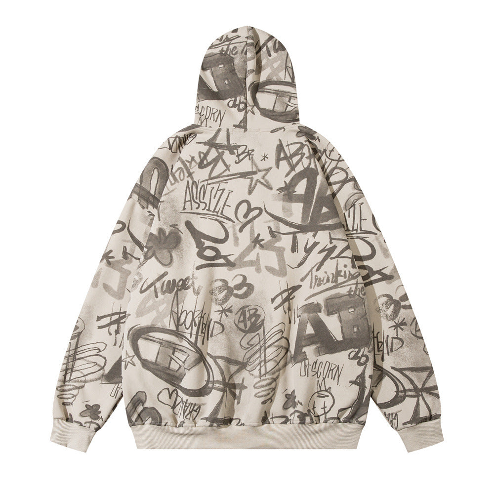 District Men's Graffiti Printed Hoodie