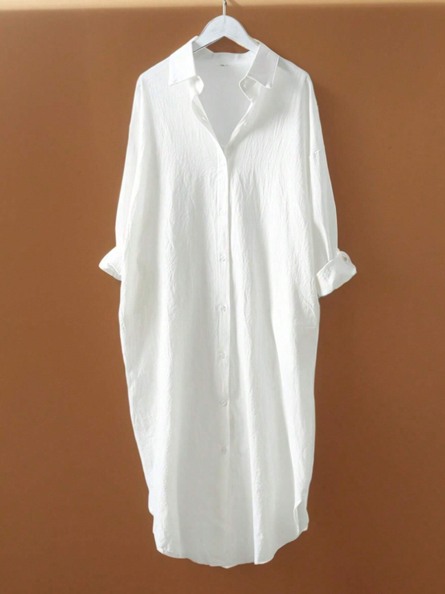 Aurelia Pleated Long Button Shirt