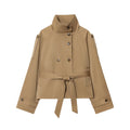 Lumen Lace Lace-Up Double-Breasted Trench Coat