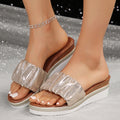 Stride Pleated Wedge Slides