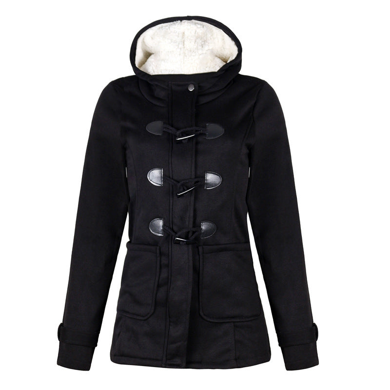 Lumen Wool Hooded Button Coat
