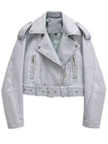 Halo Leather Washed Biker Jacket