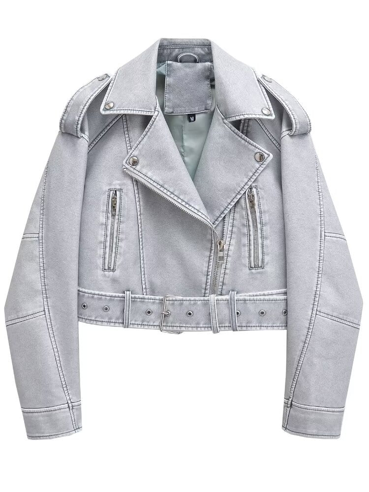 Halo Leather Washed Biker Jacket