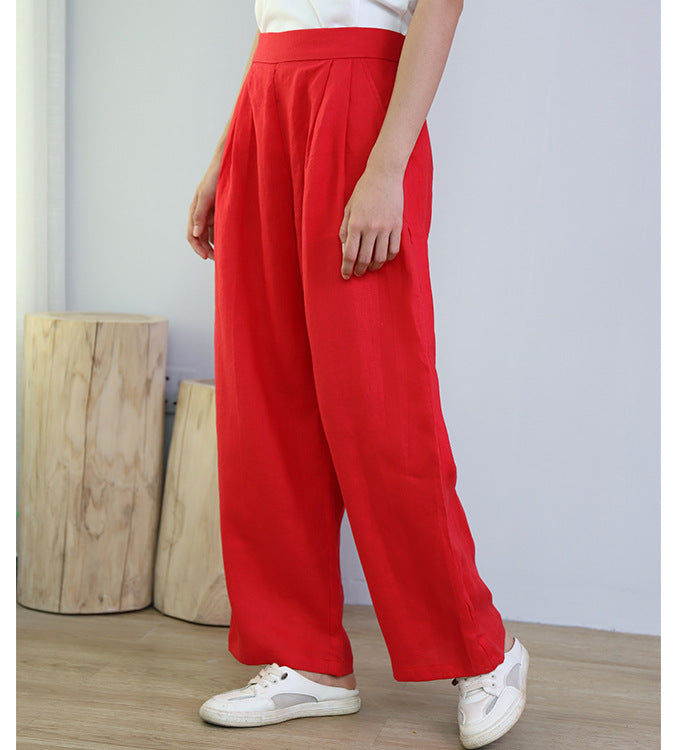 Flow Linen Slim Wide-Leg Trousers