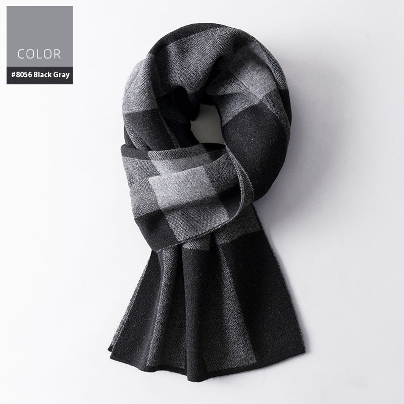 Ember Men's Wool Plaid Scarf
