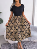 Nova High-Waist Pleated Printed Midi Dress