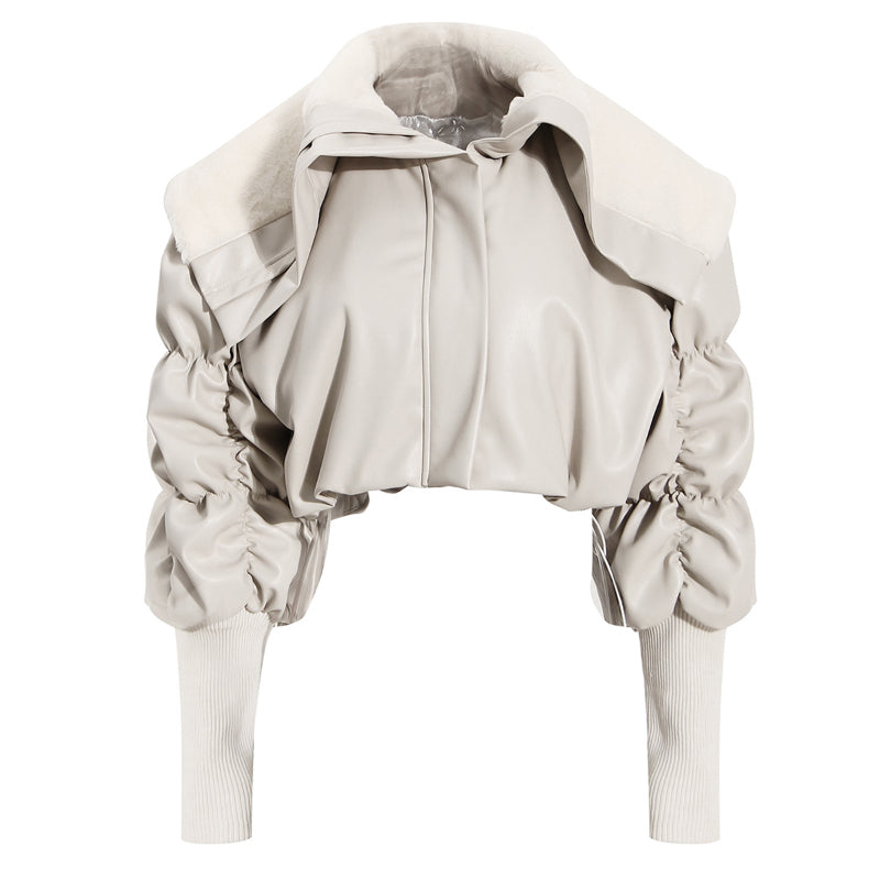 Halo Faux-Leather Leather Coat