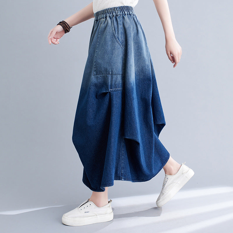 Sway Gradient Denim Skirt