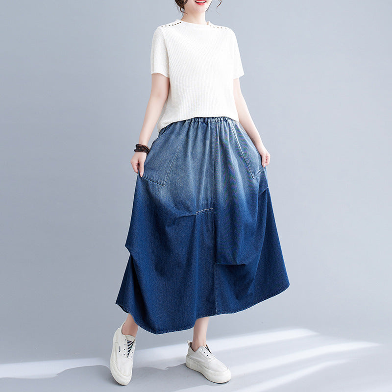 Sway Gradient Denim Skirt