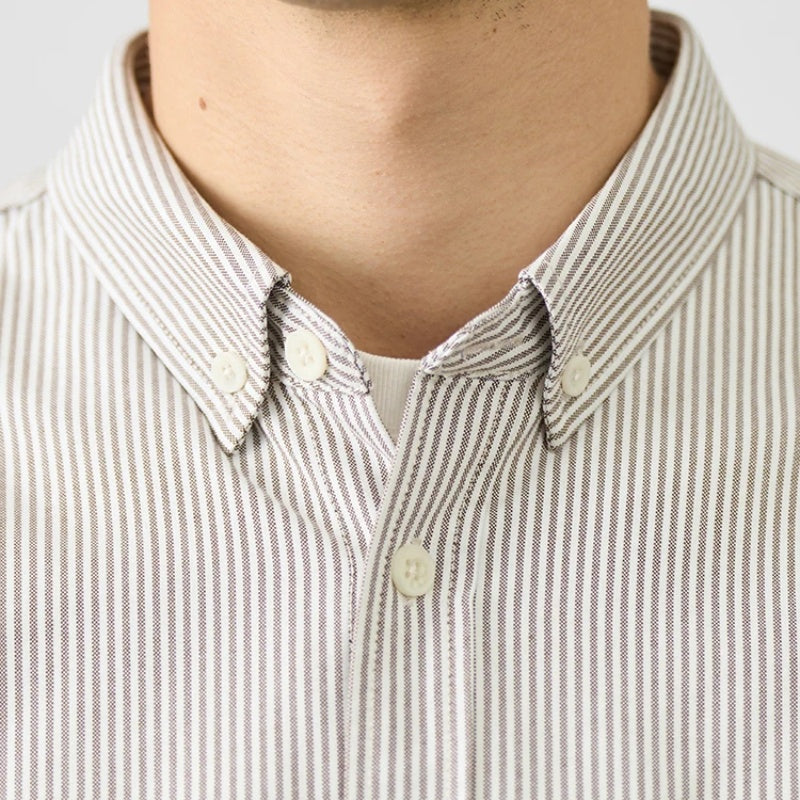 Metro Men's Long-Sleeve Striped Vintage Shirt