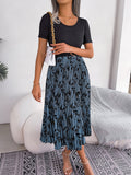 Nova High-Waist Pleated Printed Midi Dress