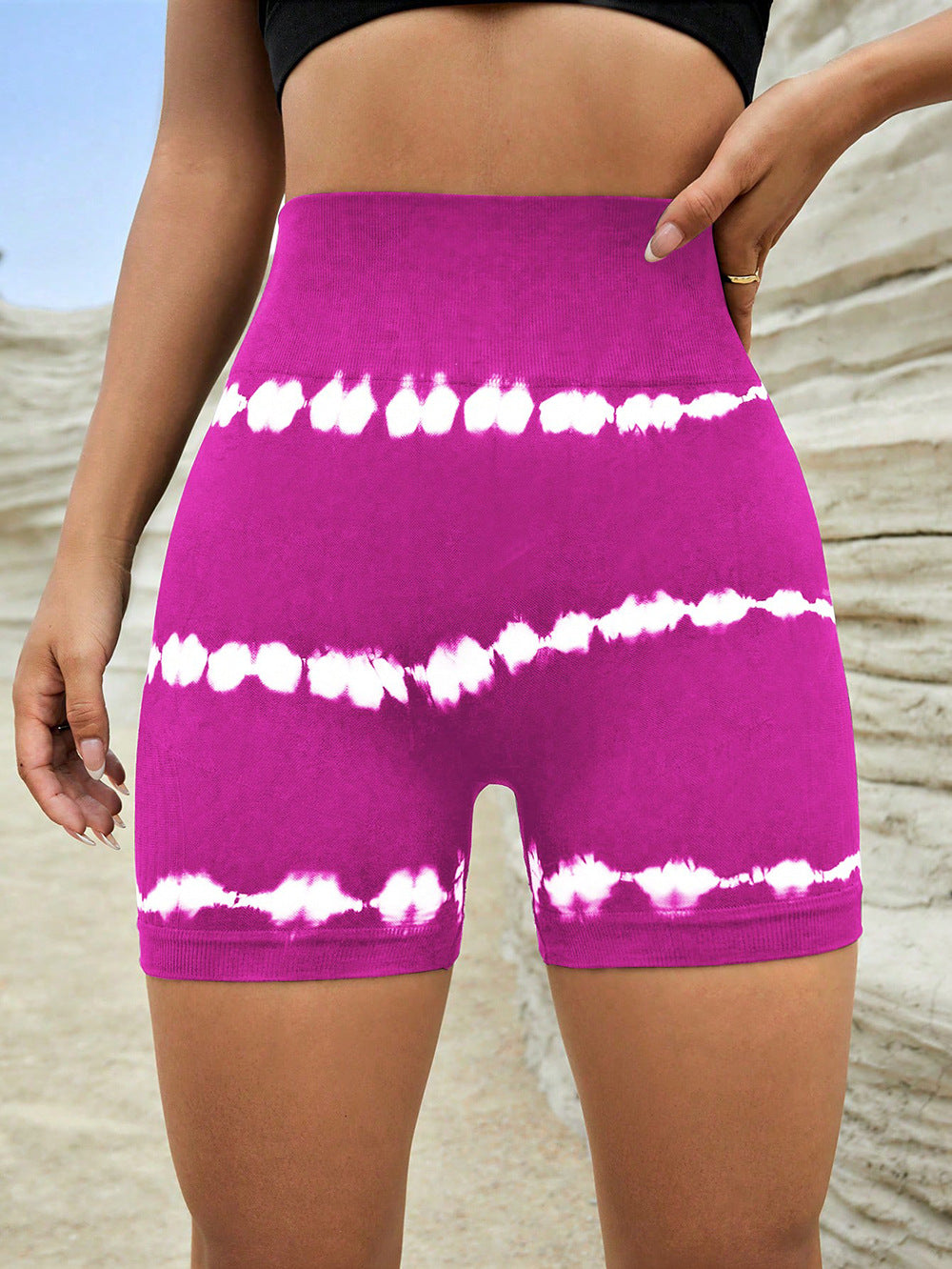 CoreFlex High-Waist Tie-Dye Yoga Shorts