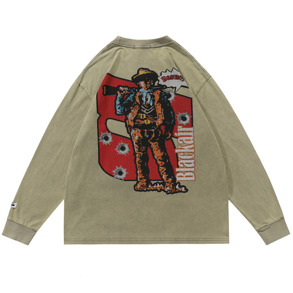 Archive Men's Long-Sleeve Printed Distressed T-Shirt