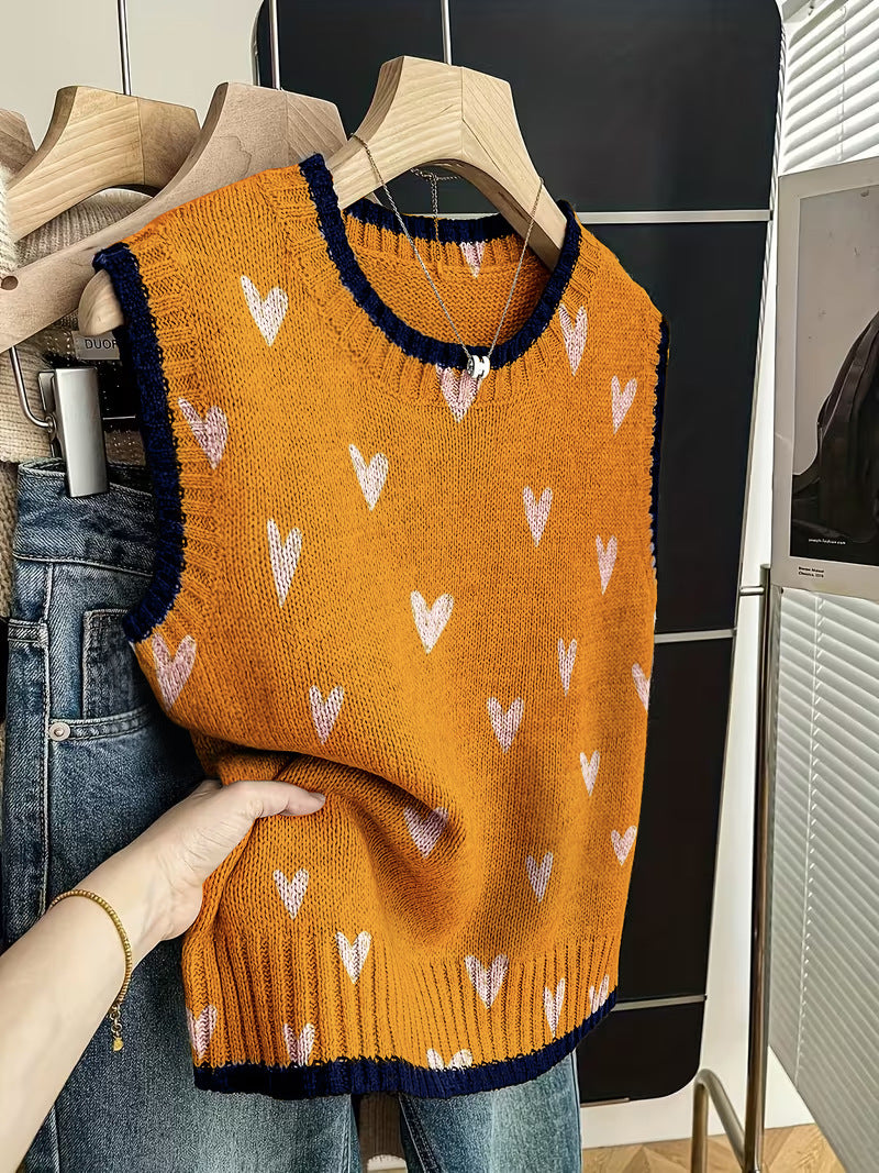 Hearth Knit Colour-Block Retro Vest