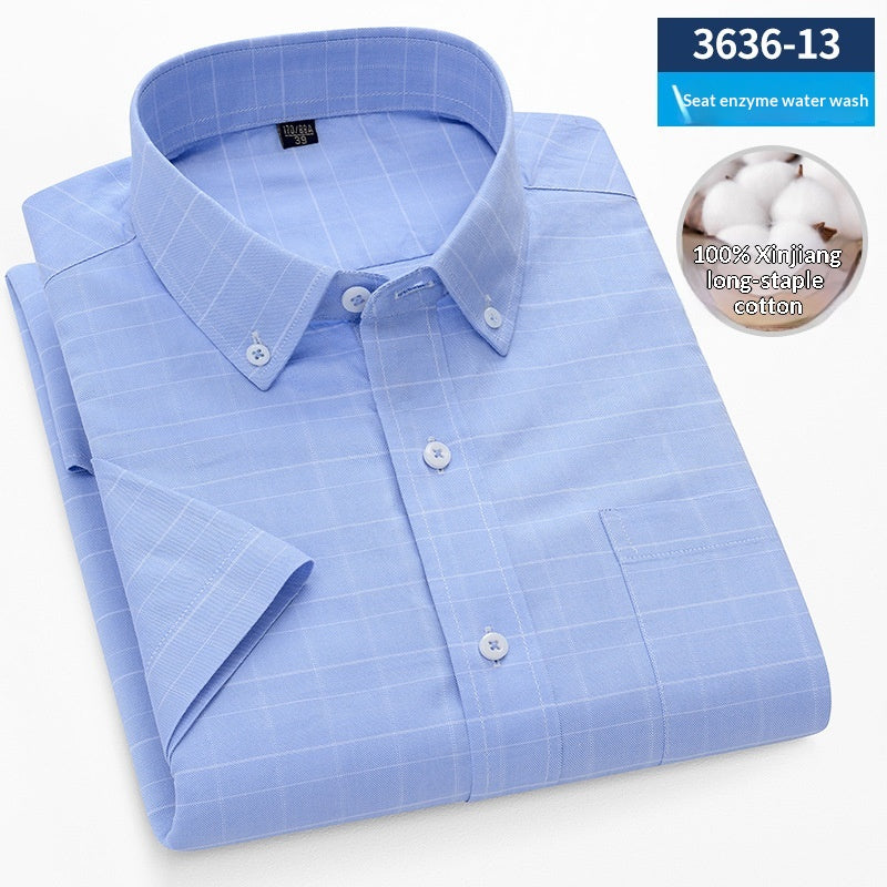 Metro Men's Cotton Striped Plaid Shirt