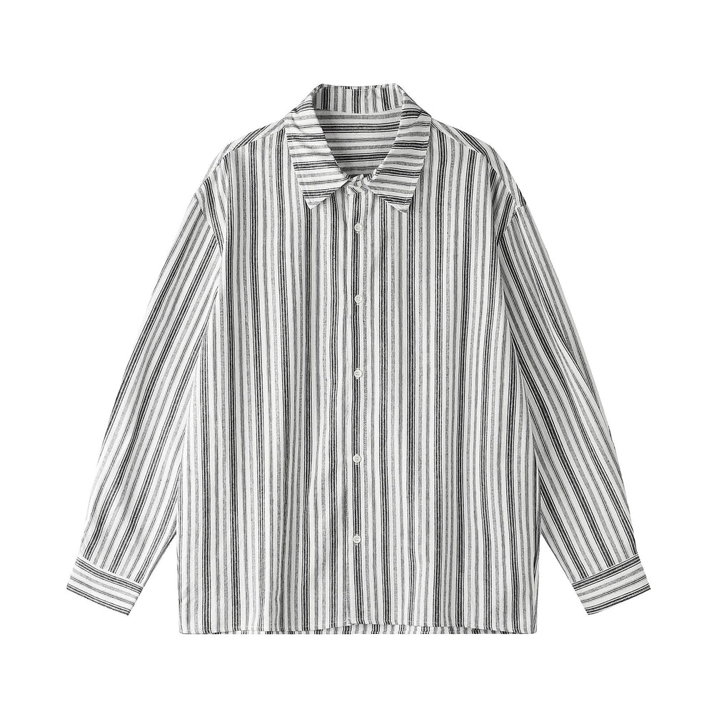 Metro Men's Striped Cotton-Linen Shirt