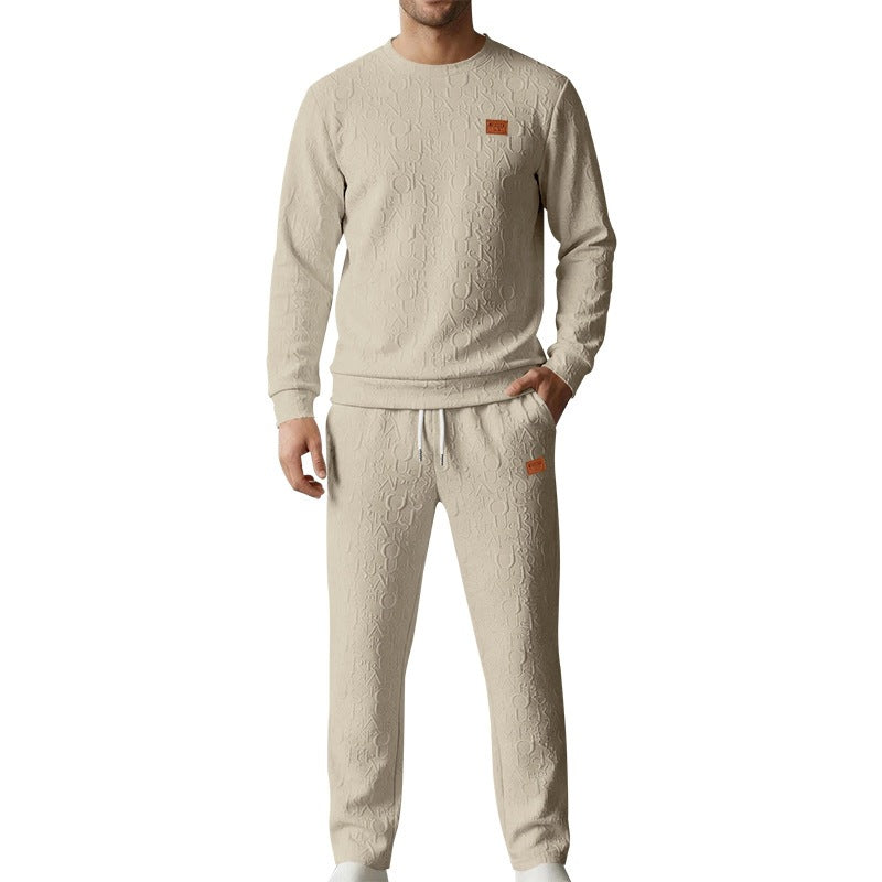 District Men's Crew-Neck Letter-Print Co-ord Set