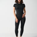SculptForm Seamless Tee & Leggings Set in Black