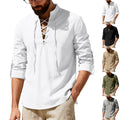 Metro Men's Linen Long-Sleeve Henley Shirt