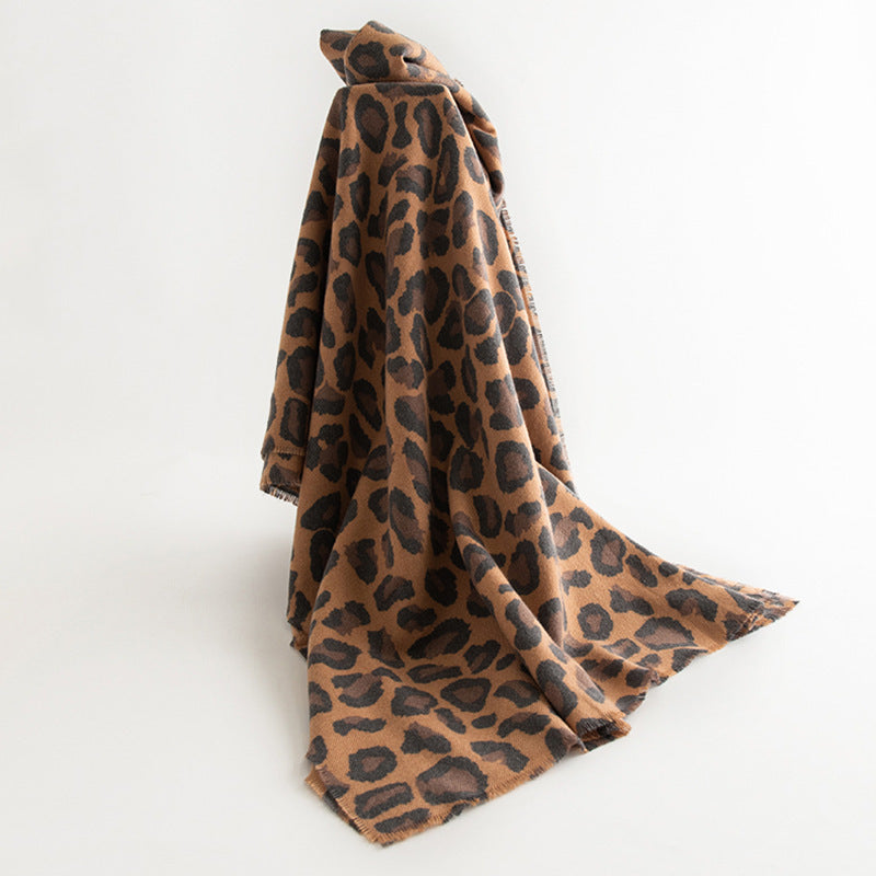 Ember Cashmere Leopard Printed Scarf