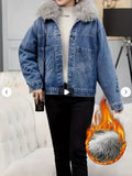 Cove Fleece-Lined Oversized Denim Jacket