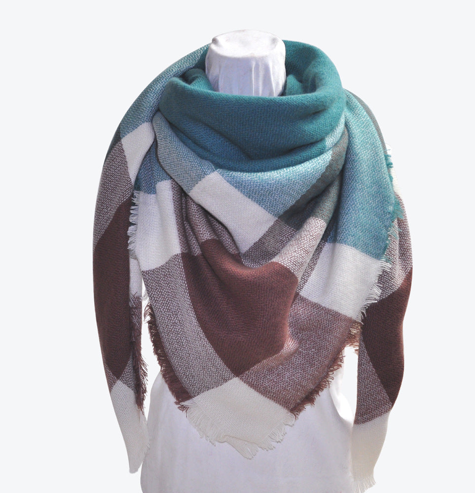 Ember Plaid Square Scarf