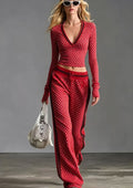 District Men's V-Neck Polka-Dot Tracksuit
