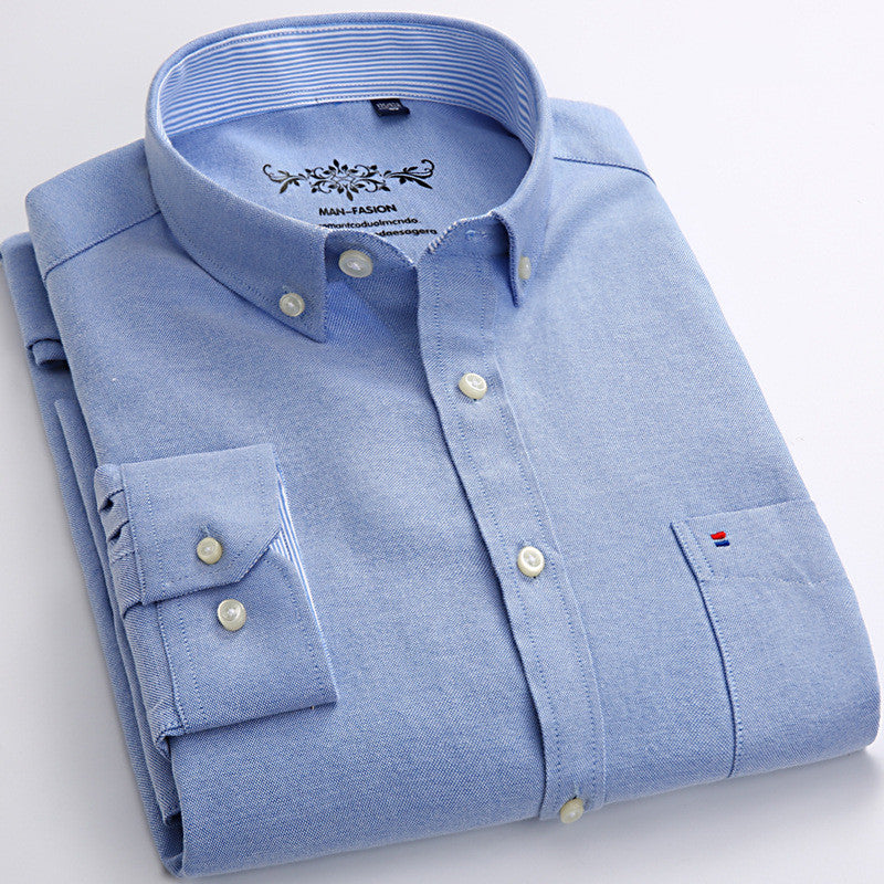 Metro Men's Cotton Long-Sleeve Solid Shirt