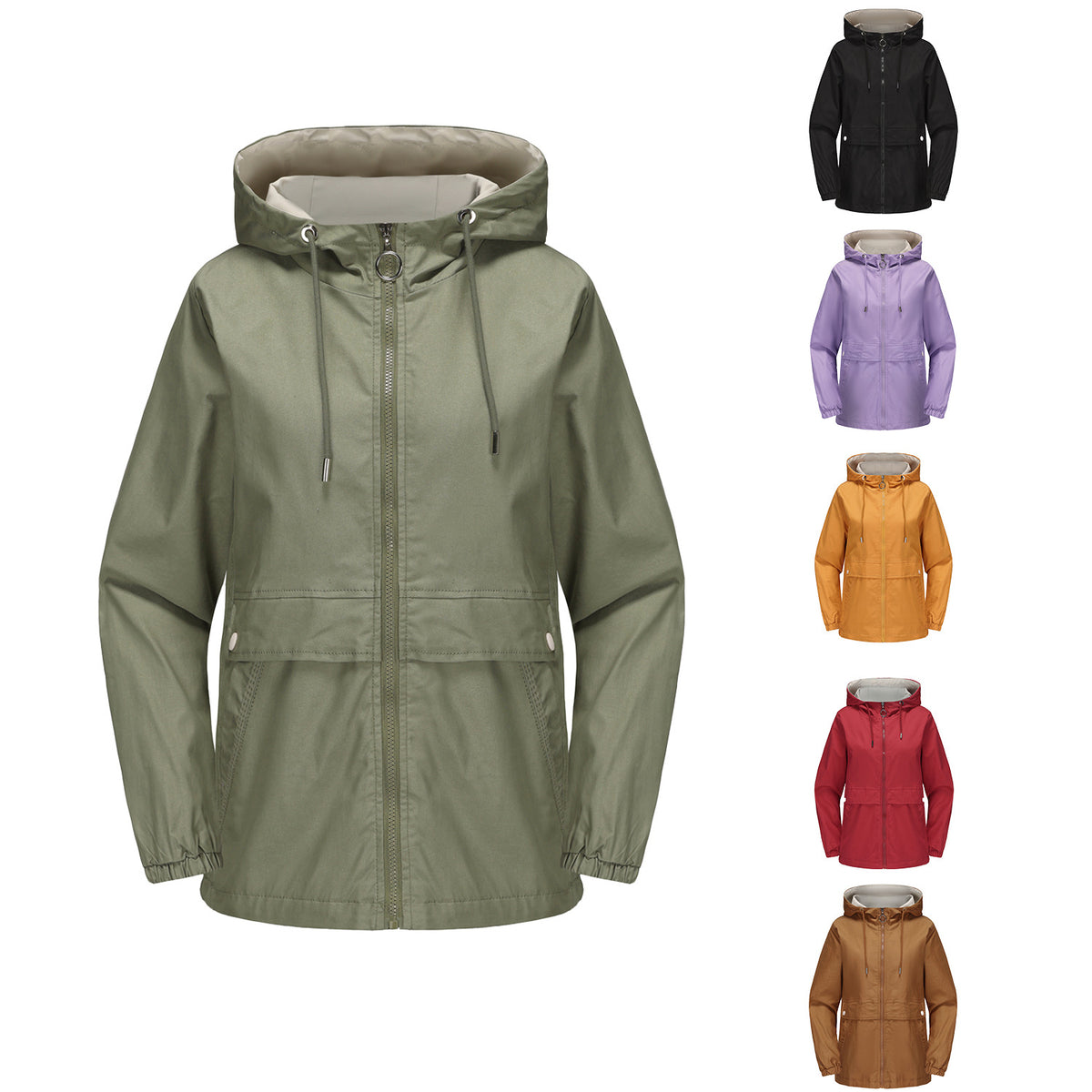 Lumen Hooded Solid Trench Coat