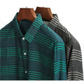 Metro Men's Linen Long-Sleeve Striped Shirt