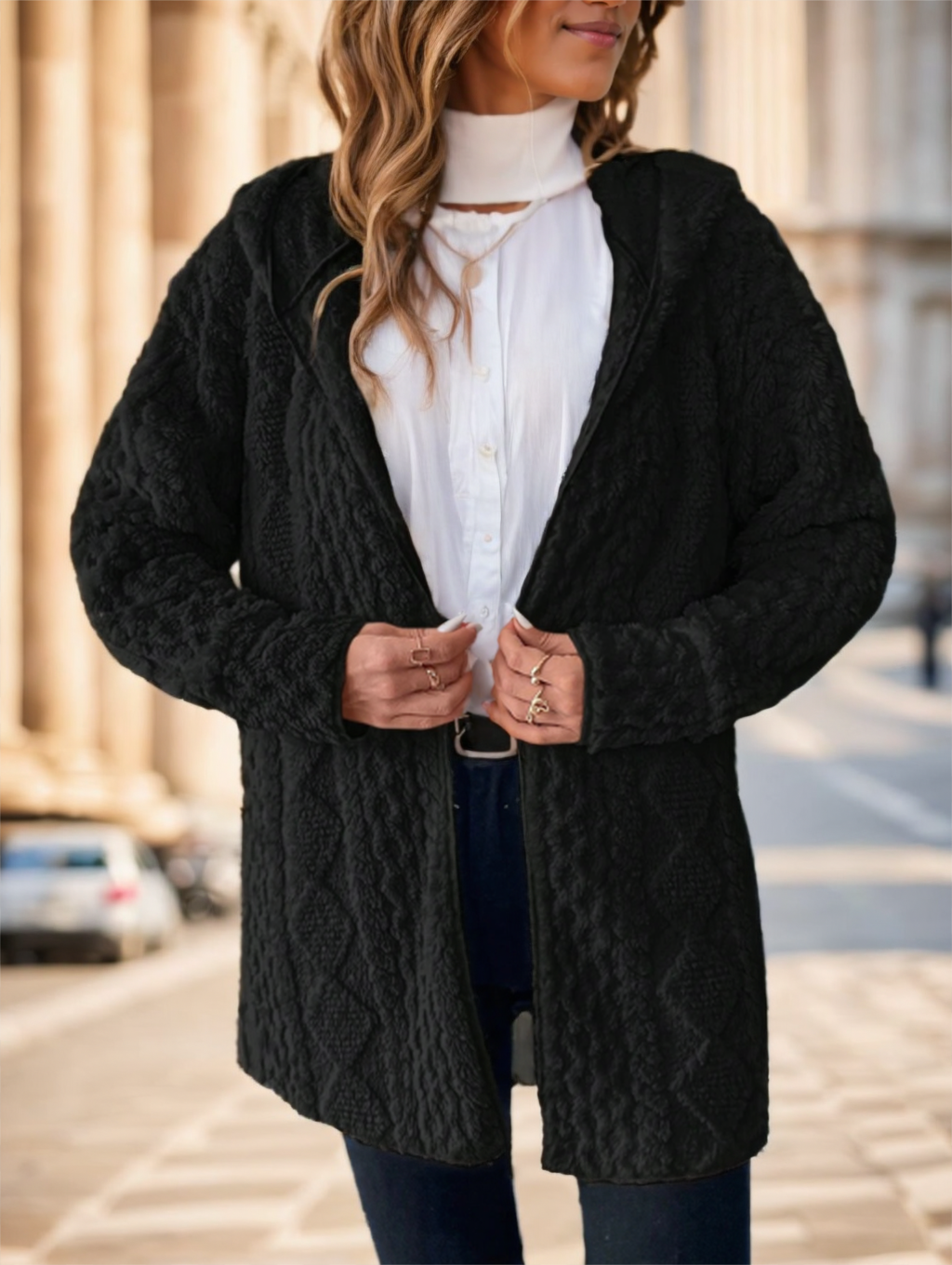Cove Hooded Solid Fleece Jacket