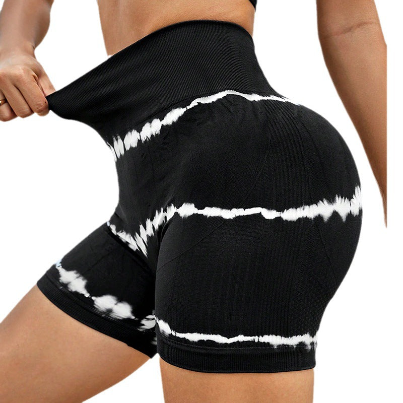 CoreFlex High-Waist Tie-Dye Yoga Shorts