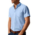Metro Men's Short-Sleeve Solid Linen Shirt