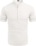 Metro Men's Linen Short-Sleeve Henley Shirt
