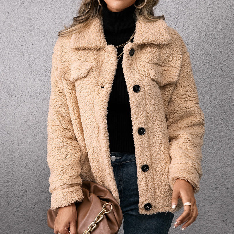 Lumen Fleece-Lined Short Single-Breasted Coat