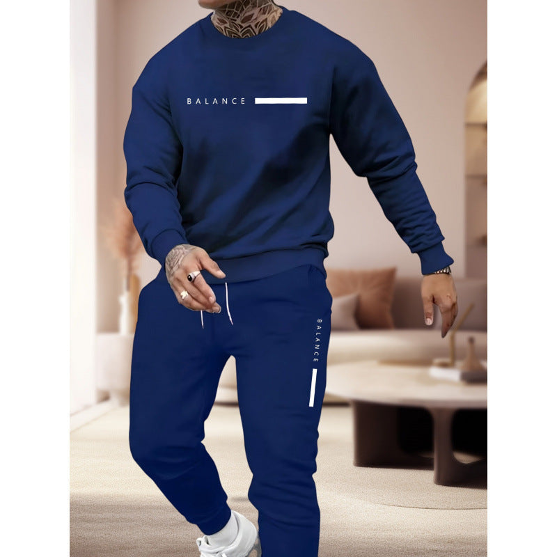 District Men's Long Crew-Neck Printed Co-ord Set