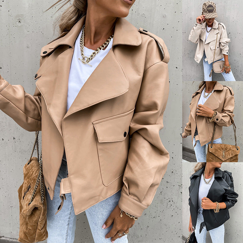 Halo Faux-Leather Leather Relaxed Top