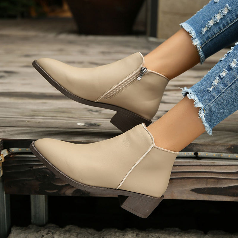 Stride Chunky Zip Water-Resistant Ankle Boots