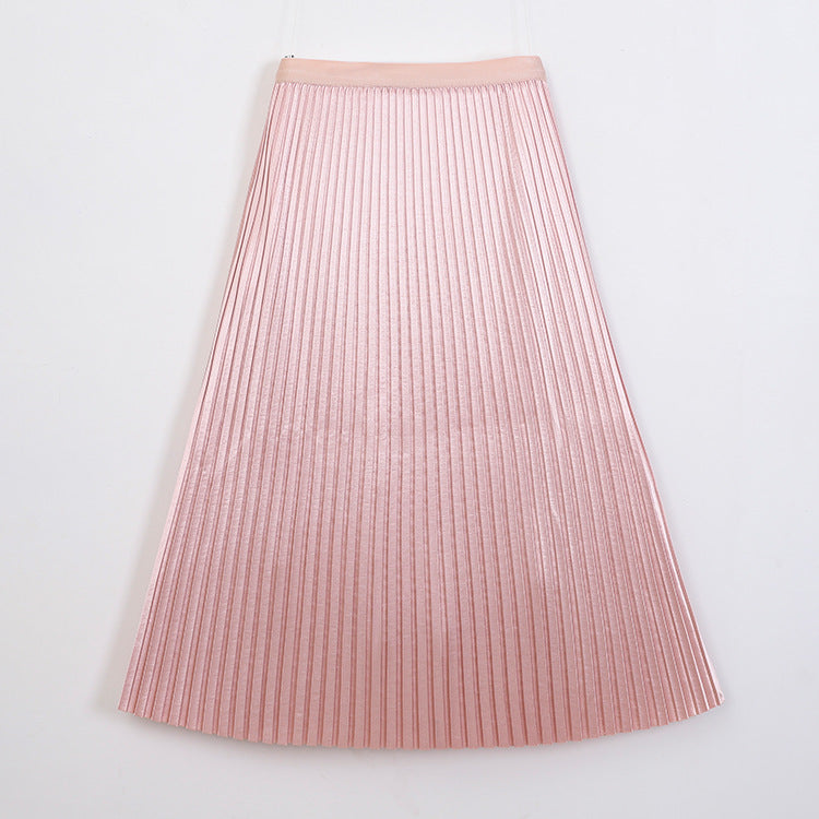 Sway Satin Pleated Midi Skirt