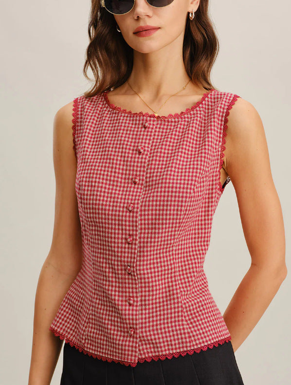 Aurelia Plaid Retro Blouse